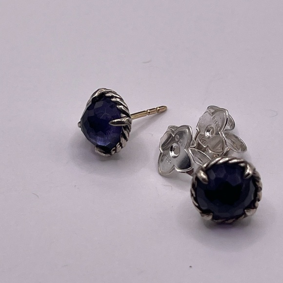 David Yurman Chatelaine Earrings with Black Orchid - Picture 2 of 12